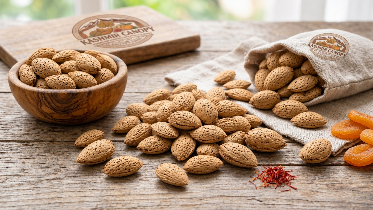Premium Kashmiri Mamra Almonds  In Shell (Kaghzi Badaam)